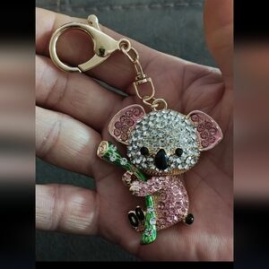 Super Cute Colorful Rhinestone Inlaid Koala Bear Keychain/Bag Charm/Fob